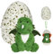 Plüsch Dinosaurier im Ei Stofftier Plüschtier,Dinosaurier Schlüpfei Plüschpuppe,mit Reißverschluss,Weich und Bequem,Kawaii Dino Eier Kuscheltier Plüsch Kissen 35 cm(Dinosaurier)+39 cm (Ei)