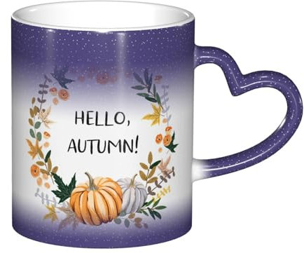 Birthday Gifts 11 oz Mug Starry Sky Cute Coffee and Tea Hello Autumn Mug Ceramic Coffee Mugs for Women and Men