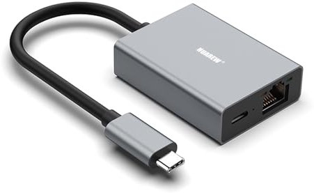 HUAREW USB C vers RJ45 Ethernet Adapter, USB C vers RJ45 Gigabit Ethernet pour Digital TVs, Mobile Phones, Computers, Tablet PCs