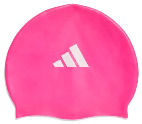 adidas Unisex Kinder 3-Stripes Swim Cap Kids, Shock pink/White, One Size