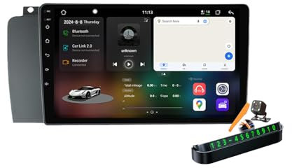 YLOXFW Y100s, Autoradio Android 14.0 Navi 2 DIN Stereo für V-olvo XC70/V70/S60 2004-2010 Sat GPS Navigation 9 Zoll Cartablet DVD Multimedia Player FM BT Receiver mit Carplay 4G 5G WiFi DSP SWC