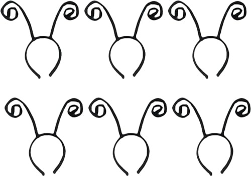 JMOCD Lot de 6 Bandeaux d'antenne Papillon,Bandeau antenne noir,Bandeau de Cheveux Femme Noires Fourmi,Serre-Tête Abeille, Antenne d'abeille, Fourmi,pour bal masqué, fête, déguisement quotidien,