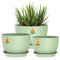 3 Pack Plastic Plant Pots,30/25/23CM,Large Plant Pots Indoor Flower Pots with Drainage Holes Saucer and Reservoir for All House Plants(Light Green)