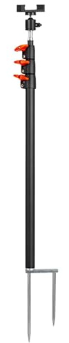 manhegari Trail Camera Stick | Outdoor Phone Stand Weatherproof Spike Tripod Mount,Metal Ground Spikes Trail Cam Mount for Live Broadcast Photography