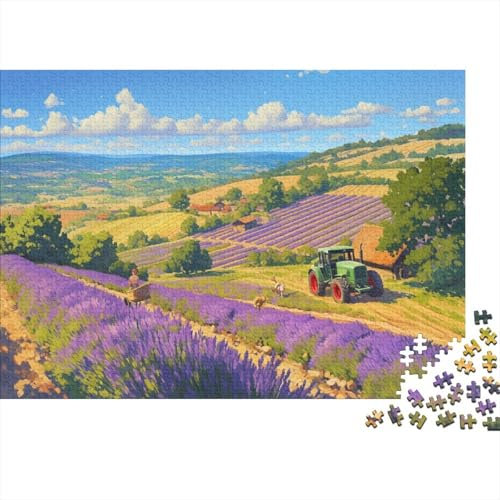 Vintage Tractors Puzzle 1000 Teile Erwachsene Summer Lavender Puzzles Für Erwachsene Lernspiel Herausforderungsspielzeug 1000-teilige Puzzles Für Erwachsene 1000pcs (75x50cm)