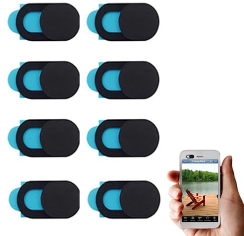 Wxinsheng Cache Webcam,8 Pièces Webcam Cover Slider,Cache Camera Telephone,Webcam Cover,Camera Caché,Protection Vie Privée Ultra-Mince 0.6 mm Coulissant
