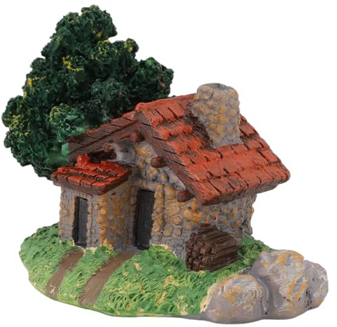Qcwwy Landscape House Figur Landscape House Figur Gefertigt für die Bonsai -Gartendekoration (Kleines Steinhaus)