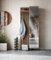 Newroom Garderobe mit Spiegel & Ablage - Schuhschrank Schuhregal Flurgarderobe mit Haken & Schuhbank Funktion - Garderobenschrank Wandgarderobe Garderobenpaneel in Holzoptik