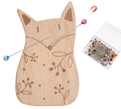 Generisch Nadelhalter Für Näharbeiten - Magnetische Nadelaufbewahrung | Mehrzweck-Nadelkissen mit 100 Nadeln und Cartoon-Büroklammerhalter für Quilten Schneidern Änderung und Basteln