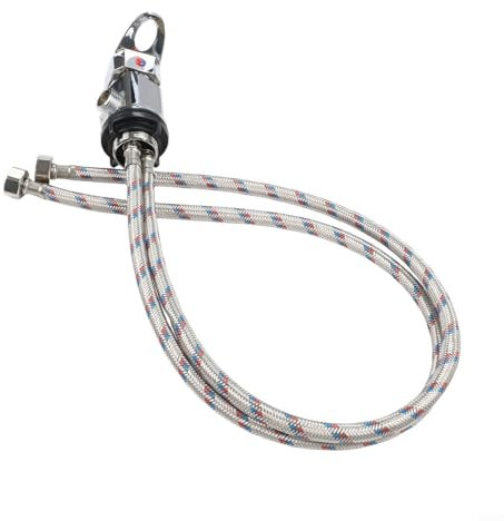 Snowchecking Robinet mitigeur de douche pour camping-car, salle de bain, avec tuyaux d'entrée en acier inoxydable G1/2 pour camping-car (rouge bleu)