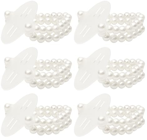 Desenda 6 Stück Handgelenk-Ansteck-Armbänder, elastische Perlenarmbänder, für Hochzeit, Party, Braut, Brautjungfer