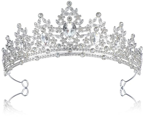 Tiara Krone Damen Prinzessin Tiara Strass Kristall Tiaras Königin Krone Frau Diadem Hochzeit Kron Stirnband,Prinzessin Karneval Kopfschmuck für Geburtstags Hochzeit Abschlussball Bühnenauftritte