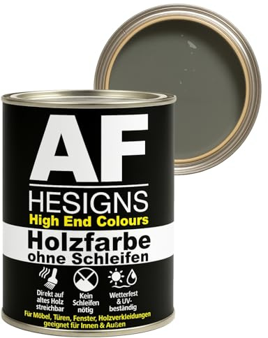 Alex Flittner Designs Peinture pour meubles sans ponçage en gris béton RAL7023 mat satiné 750ml Vernis pour meubles Bois & Métal Intérieur/Extérieur