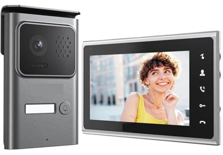 WAFOHSR 2-Draht-Video-Türsprechanlage, Türklingel, Gegensprechanlage for Zuhause, 2,5-Zoll-Monitorkamera, Fernentriegelung/Nachtsicht/Touch-Taste Zwei Wege Audio