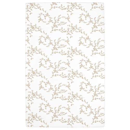 Meyco Spannbettlaken Kinderbett 60x120cm Jersey Spannlaken Branches Sand | 100 % Baumwolle - Oeko Tex zertifiziert - Spannbetttuch - Rundum-Gummizug - atmungsaktiv & hautfreundlich
