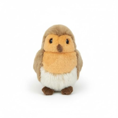 SMJWH Niedliches Rotkehlchen-Plüschtier, kleine, naturgetreue Rotkehlchen-/Rotkehlchen-Stoffvogelpuppe, superweiches Kuscheltier-Geschenk for Weihnachten und Vogelliebhaber