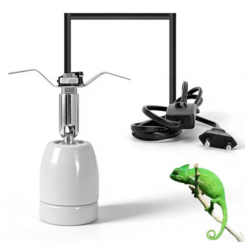 Support de Lampe pour Reptiles éclairants, Culot E27 en Céramique, Blanc