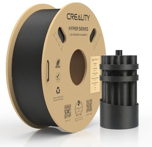 Creality Hyper PLA-CF Filament 1,75 mm, Carbonfaser-High-Speed-PLA 50-300 mm/s 3D-Druckerfilament, Maßhaltigkeit +/-0,02 mm, (2,2 lbs) Passt für die meisten FDM-3D-Drucker 1 kg Schwarz