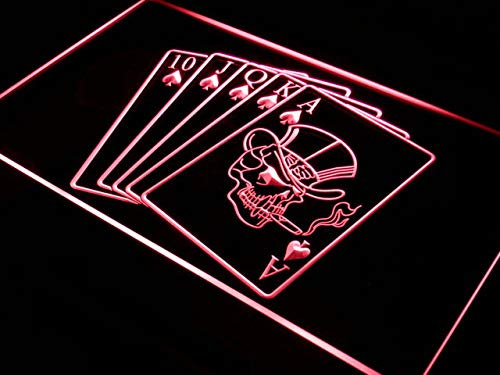 ADV PRO i942-r Royal Flush Casino Poker Game Gift Light Sign Barlicht Neonlicht Lichtwerbung