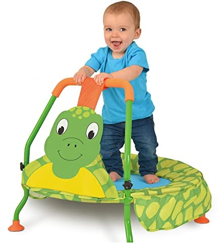 Galt Nursery Trampoline - Turtle Toddlers Trampoline Encourages Childrens Active Play - Indoor and Outdoor Mini Kids Trampoline - Durable Frame, Easy Storage and Non-Slip Feet - Ages 12 Months Plus
