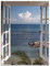 ARTland Wanddeko Wandbild Alu Verbundplatte für Innen & Outdoor Bild 45x60 cm Fensterblick Fenster zum Paradies Strand Meer Maritim Palmen Landschaft T9II