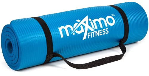 Maximo Fitnessmatte – Dicke Premium Yogamatte – 183 cm Länge x 60 cm Breite x 1,2 cm (12mm) – Mehrzweck-Verwendung – Perfekt für Yoga, Pilates, Gym, Sit-ups und Dehnen. (Blue)