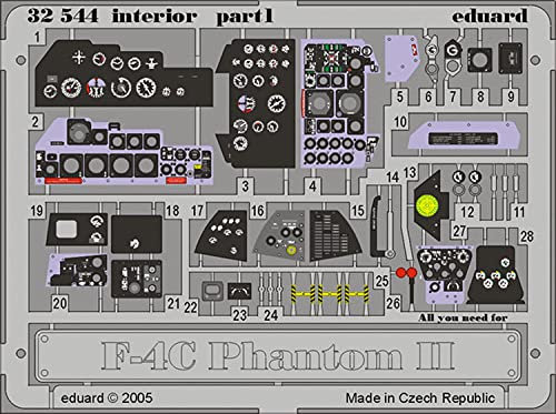 Eduard Accessories 32544 Modellbauzubehör F-4C Phantom II Interior für Tamiya Bausatz