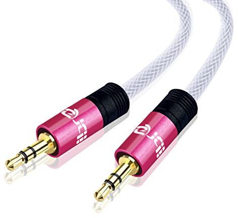 IBRA Aux Cable 3M 3.5mm Stereo Premium Auxiliary Audio Cable - for Beats Headphones Apple iPod iPhone iPad Samsung LG Smartphone MP3 Player Home/Car etc Pink