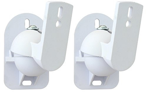 BWC White Universal Speaker Wall Brackets Mounts 2 pcs