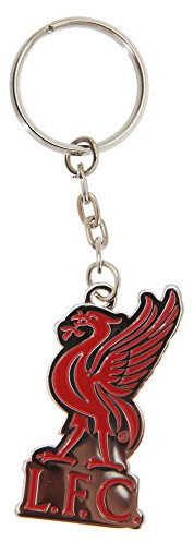 Liverpool FC Official Metal Football Crest Keyring (One Size) (Silver/Red)