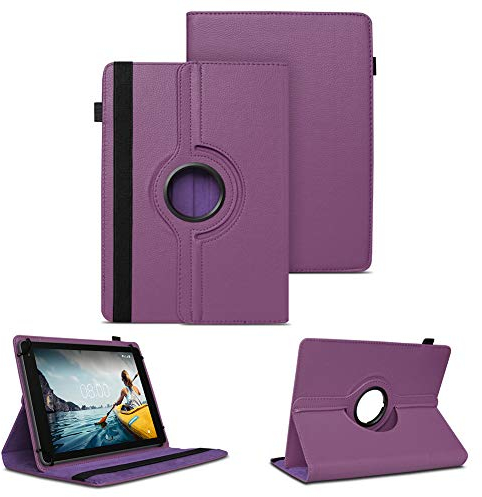 Tablet Schutzhülle kompatibel für Medion Lifetab P10752 P10710 P10612 P10610 P10603 P10606 P10602 X10605 X10607 Hülle Tasche 360° Drehbar, Farben:Lila