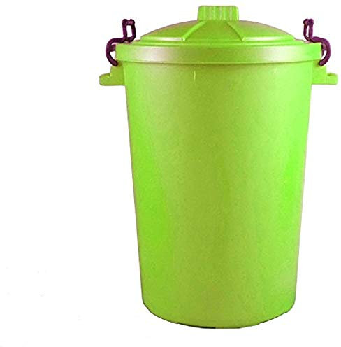 KetoPlastics OUTDOOR PLASTIC WASTE BIN, TRASH CAN, RUBBISH, HEAVY DUTY COLOURED DUSTBIN 85L (lime green)
