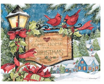 Lang Weihnachtskarten mit Aufschrift Heart Come Home (1004831)