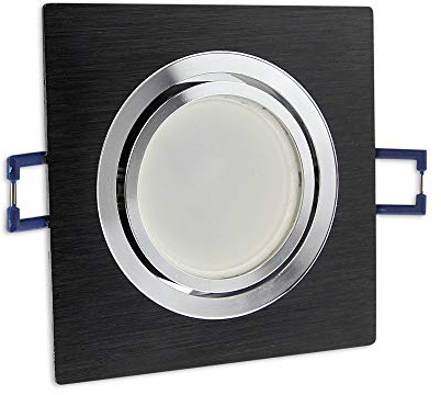 LED Einbaustrahler eckig - schwarz 5 Watt neutralweiß 230V - GU10 Einbau-Leuchte schwenkbar Ø68mm Bohrloch - Einbau-Spot Decken-Strahler Deckeneinbaustrahler Deckenspot