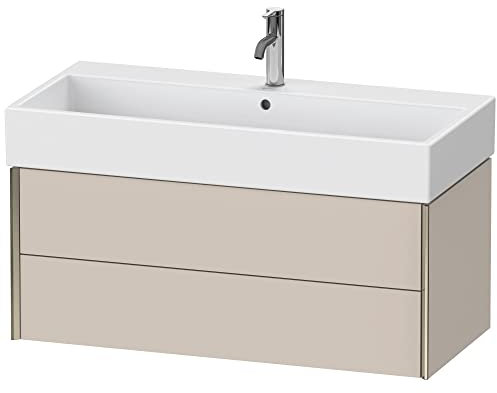 Duravit XViu 4337 Waschtischunterbau wandhängend, 2 Schubkästen, für Waschtisch Vero Air 235010, 984x454 mm, Farbe (Front/Korpus): Champagner matt/Taupe - XV43370B191