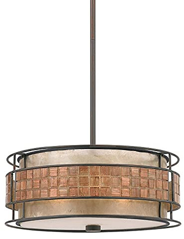 Licht-Erlebnisse Dekorative Deckenleuchte LARA rund Kupfer Creme 4-flmg Mica Glas Fliesen blendarm Wohnzimmer Lampe