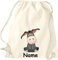 Shirtinstyle Gym Sack Kinder Turnbeutel Tiere Esel mit Wunschnamen, Beutel Tasche Hort Kita, Farbe Natur