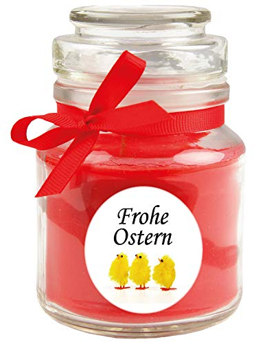 HS Candle Duftkerze als Ostergeschenk (Rosen-Duft), Design: Küken - Kerze als Osterdeko - 120g. Wachs mit ca. 30 Stunden Brenndauer