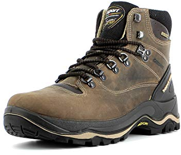 Grisport 11205 Herren und Damen Outdoor-, Trekkingstiefel,Wanderstiefel,Bergschuh mit atmungsaktiver und wasserabweisender Gritex Membran, Vibram Sohle,Braun, EU 44