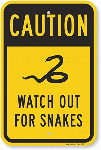 Anjoes Sicherheitsschild 20,3 x 30,5 cm Gefahr Schild Watch Out for Snakes Wandkunst Warnung Blechschilder Metall Straße Hof Dekor