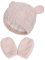 Yixda Neugeborene Baby Mütze und Handschuhe Set Kleinkind Winter Strickmütze Hüte (Rosa 2, 6-18 Monate)