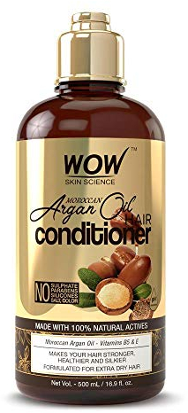 WOW Skin Science Haarspülung mit marokkanischem Arganöl Erhöht den Glanz, die Hydratation und den Glanz – Reduziert juckende Kopfhaut, Schuppen und Frizz (Braun, 16,90 fl oz (Packung mit 1))