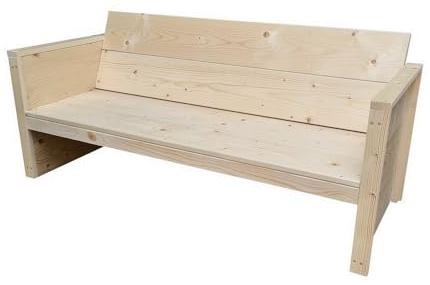 Wood4You Gartenbank Holz Vlieland - Wetterfest Massivholz rustikal - Holzbank Sitzbank Balkonmöbel Terassenmöbel ohne Kissen - DIY Baumbank mit Lehne - Fichtenholz