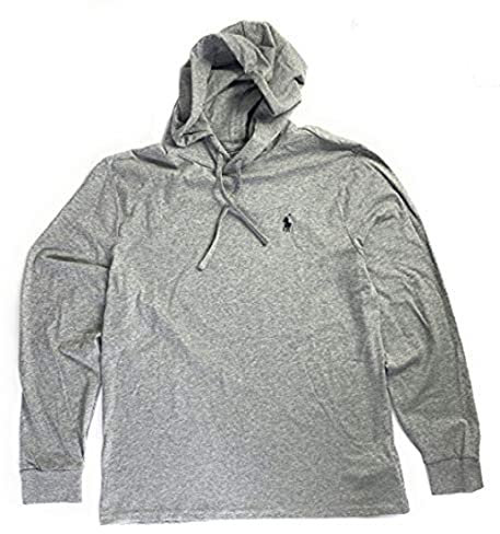 Polo Ralph Lauren Langärmeliges Herren-Kapuzenshirt, Grey Heather (Black Pony), Medium