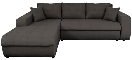Sajuco Sofas, Polyester, Dunkelgrau, L 246 x H 85 x T 95/190 cm