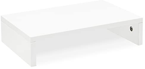 TEAMIX - Supporto per monitor in legno per scrivania, TV / schermo/PC/stampante/laptop Riser, supporto per computer con organizer per tastiera, supporto da tavolo, monitor riser