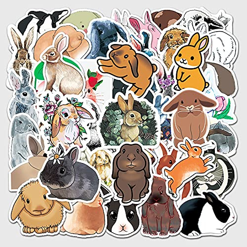 50 Stück Aufkleber Hase Stickers Auto Laptop Telefon Gitarre Skateboard Motorrad Fahrrad Hasen Stickers Set Vinyl Wasserdicht Aesthetic Aufkleber für Jugendliche Kinder Erwachsene