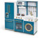 Plum Play Kids Indoor Interactice Wooden Roleplay Bakehouse Kitchen With Lights and Sounds - Accessories Included - Sink with Tap - Hobs - Fridge with Ice Machine- 3 Years Plus