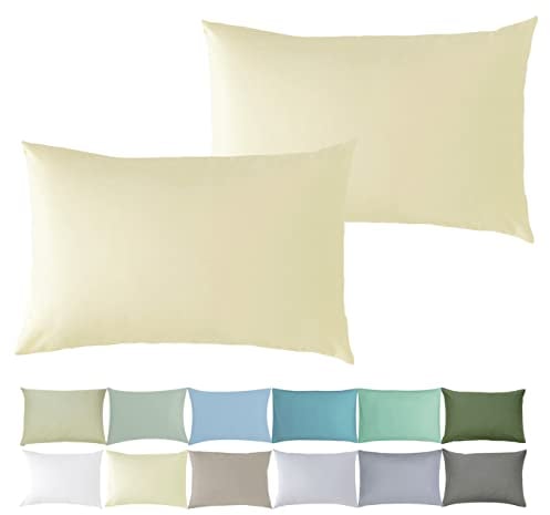 P'tit Basile - Kissenbezug 35x40 cm - 2er Pack Baby Kopkissenbezüge Für Babywiege - Cremefarben - 100% Bio-Baumwolle 57 Fäden/cm² ohne schädliche Substanz - Für Kinder Bett 60x120 70x140 cm