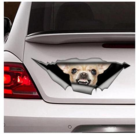 OGJFLT Auto Sticker Autoaufkleber Lustig Dog 2Pcs 25Cm Chihuahua-Auto-Aufkleber, Vinyl-Aufkleber, Autodekoration, Haustier-Aufkleber, Hundeaufkleber, Hundeaufkleber